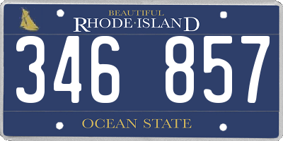RI license plate 346857