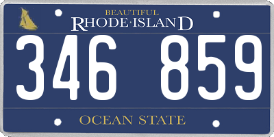RI license plate 346859