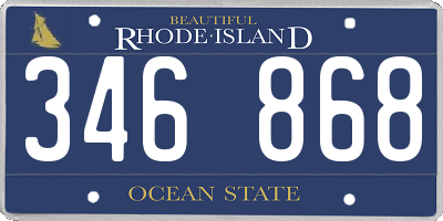 RI license plate 346868