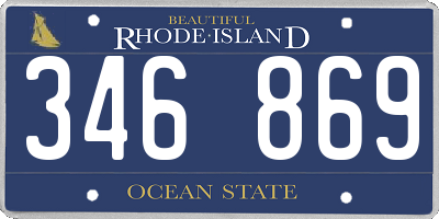 RI license plate 346869