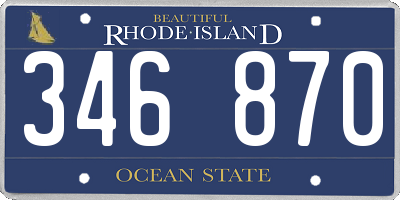 RI license plate 346870