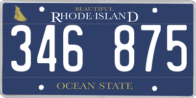 RI license plate 346875