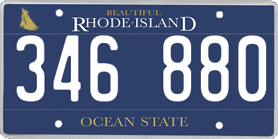 RI license plate 346880