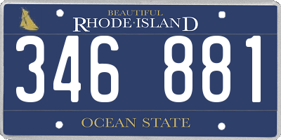 RI license plate 346881