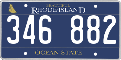 RI license plate 346882