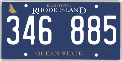 RI license plate 346885