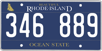 RI license plate 346889
