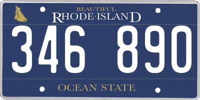RI license plate 346890