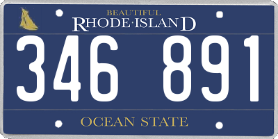 RI license plate 346891