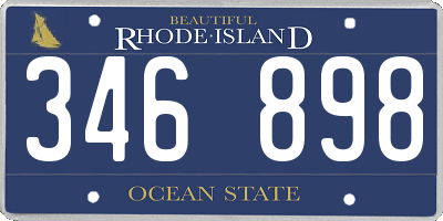 RI license plate 346898
