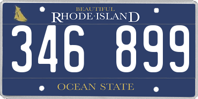 RI license plate 346899
