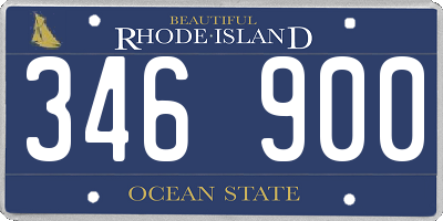 RI license plate 346900
