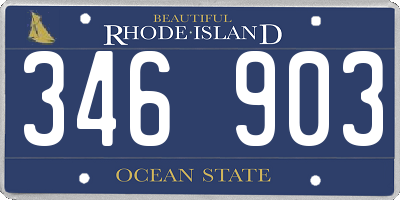 RI license plate 346903