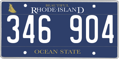 RI license plate 346904