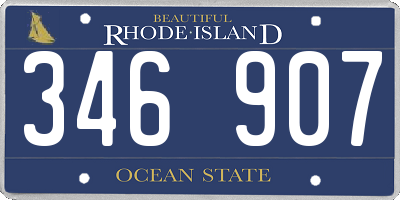 RI license plate 346907