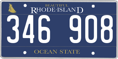 RI license plate 346908