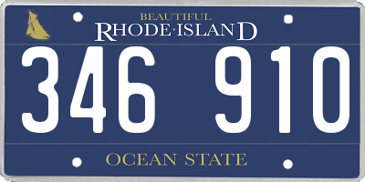 RI license plate 346910