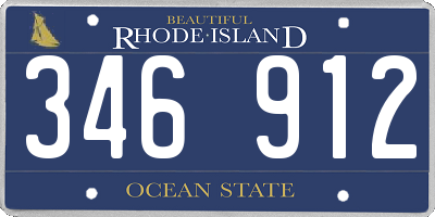 RI license plate 346912
