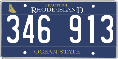 RI license plate 346913