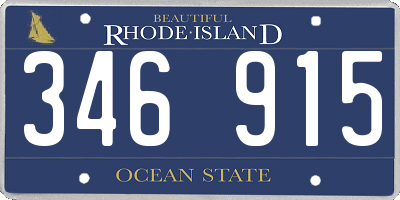 RI license plate 346915