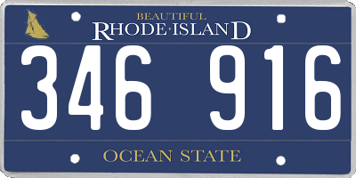 RI license plate 346916