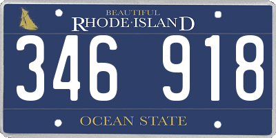 RI license plate 346918