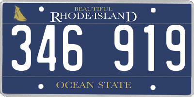 RI license plate 346919