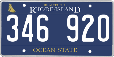 RI license plate 346920