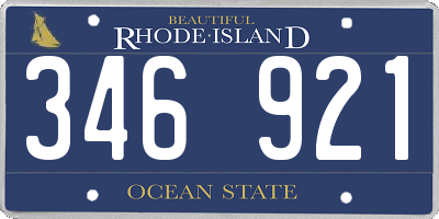 RI license plate 346921