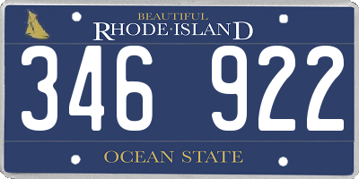 RI license plate 346922