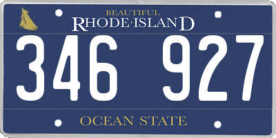 RI license plate 346927