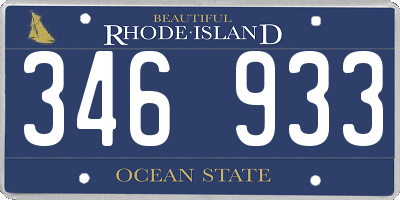 RI license plate 346933
