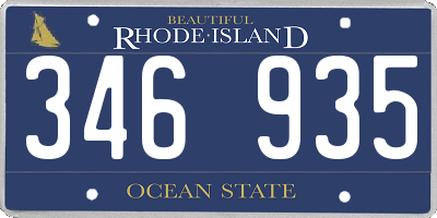 RI license plate 346935