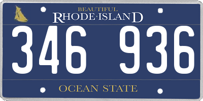 RI license plate 346936