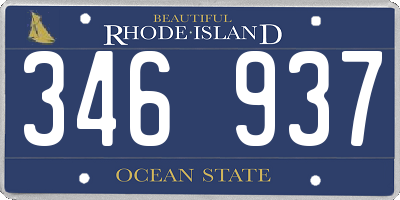 RI license plate 346937