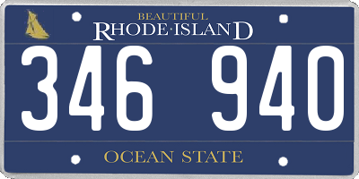 RI license plate 346940