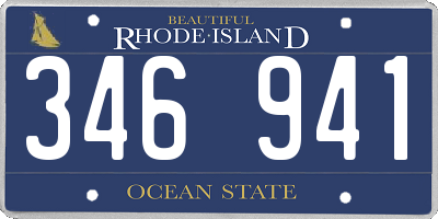 RI license plate 346941