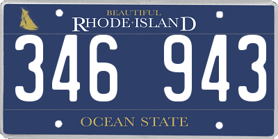 RI license plate 346943