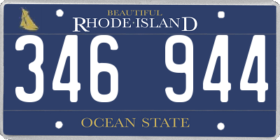 RI license plate 346944