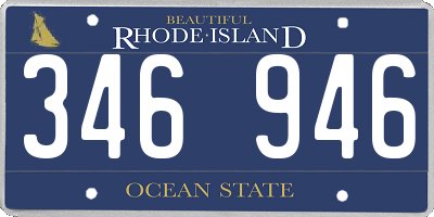 RI license plate 346946