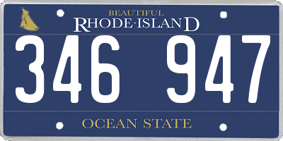 RI license plate 346947