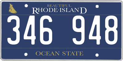 RI license plate 346948