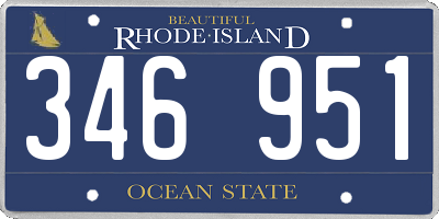 RI license plate 346951