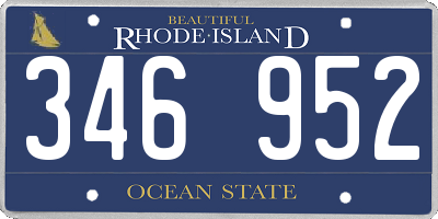 RI license plate 346952