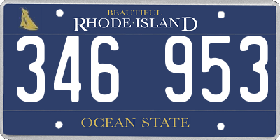 RI license plate 346953