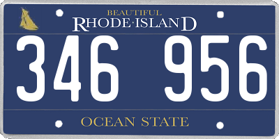 RI license plate 346956
