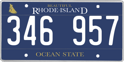 RI license plate 346957