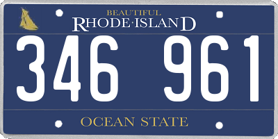 RI license plate 346961