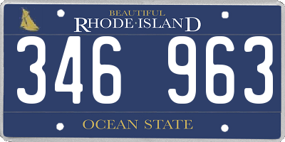 RI license plate 346963