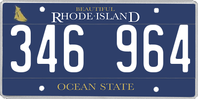 RI license plate 346964